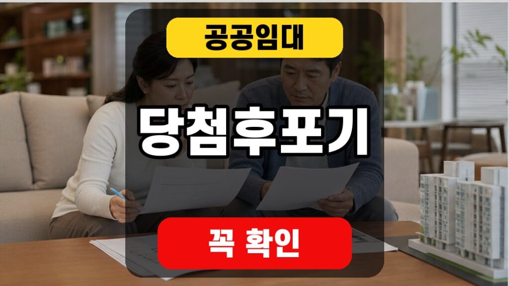 공공임대 당첨 후 포기